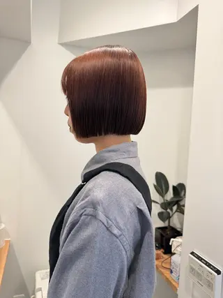 ミディアム ボブ/レイヤーカット 縮毛矯正/コウキ新宿のヘアスタイル