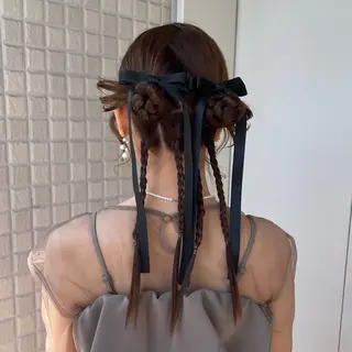 ヘアアレンジ 銀座:似合わせカラー オリーブ🫒アレンジのヘアスタイル