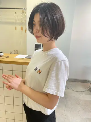 ショート 透明感カラー レイヤーカット りなのヘアスタイル