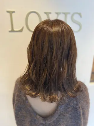 ミディアム カラー ヘアアレンジ ハイトーン&透明感 カラー☘️片山優陽のヘアスタイル