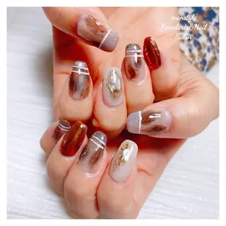 ミディアム ネイル 🐾enen style 🐾のネイルデザイン