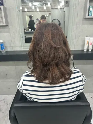 ミディアム カラー パーマ Endearing 🌟銀座のヘアスタイル