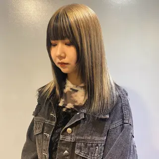 ミディアム ブリーチなしベージュ カラー✨Takeのヘアスタイル