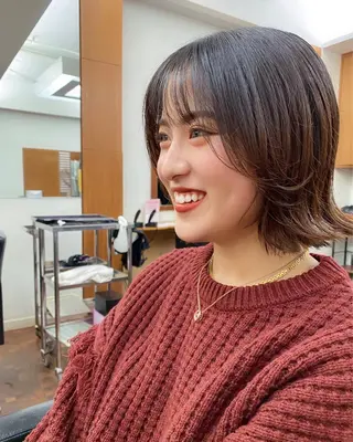 ショート カラー 似合わせレイヤー/ ケアパーマ/高倉のヘアスタイル