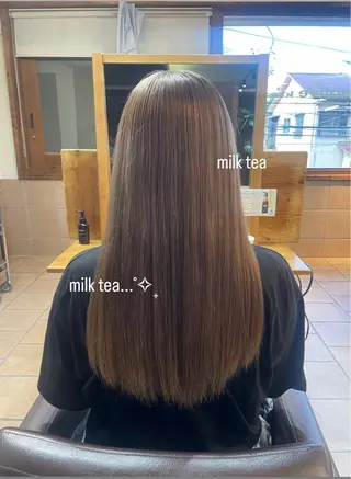 ロング カラー 顔周りレイヤー☆ スパ☆石上遥楓のヘアスタイル