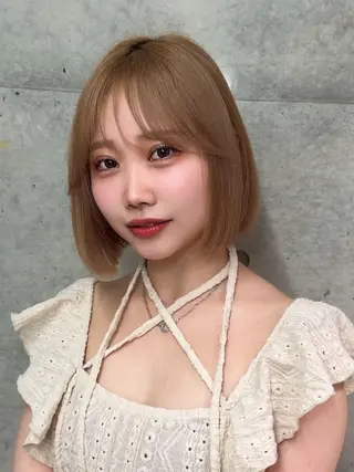 ミディアム けいし🐬ボブ 美髪縮毛矯正のヘアスタイル