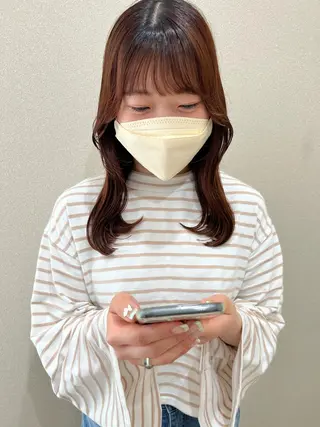 セミロング カラー 外国人対応 佐久間のヘアスタイル