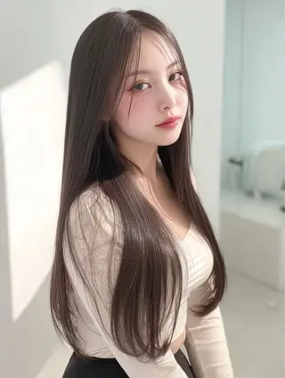ロング カラー りきと🦋河原町 縮毛矯正/艶カラーのヘアスタイル