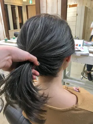ミディアム 鷺谷 玲奈のヘアスタイル
