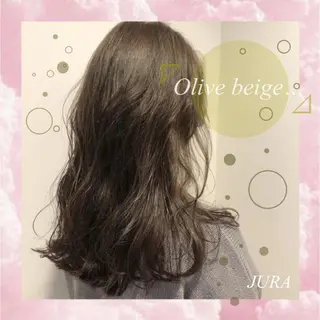 セミロング カラー ヘアアレンジ ネイル マツエク・マツパ 透明感カラー/推しカ ラー☁️JURAのヘアスタイル
