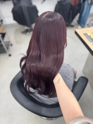 ロング カラー ヘアアレンジ 🤍淡色ピンク&ラベ ンダーYUKI🤍のヘアスタイル