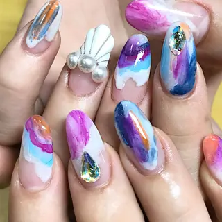 ネイル 渋谷/チップ長さ出し 👑アプレgel-xのネイルデザイン