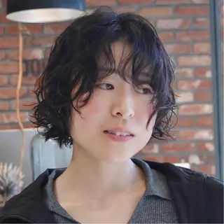 ショート カラー パーマ "ラフな雰囲気"🍃 パーマ🌀かんたまるのヘアスタイル