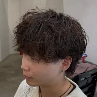 ショート カラー パーマ ヘアアレンジ メンズ 池袋のパーマ職人/ メンズパーマ/石見のヘアスタイル