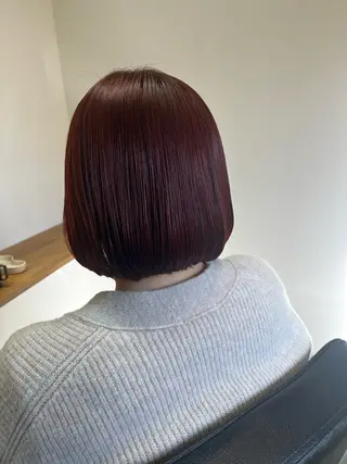 ショート omaフクダ 縮毛矯正/艶髪カラーのヘアスタイル