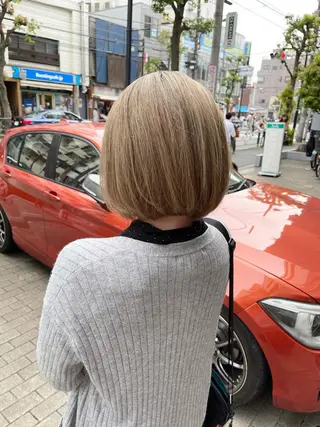 ミディアム カラー 左藤 翔平のヘアスタイル