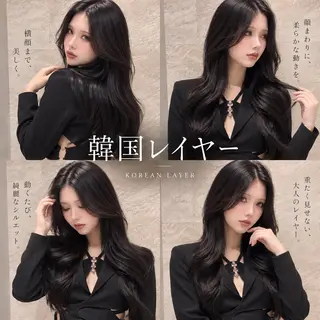 ロング たなか れいや 縮毛×透明感カラーのヘアスタイル