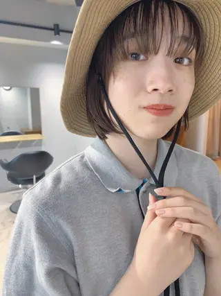 ショート カラー ボブパーマコテ巻き風 パーマNo1深江秀平のヘアスタイル