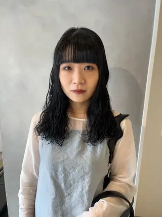 セミロング パーマ ボブ/ベージュ/ パーマ🪿近森ゆいのヘアスタイル