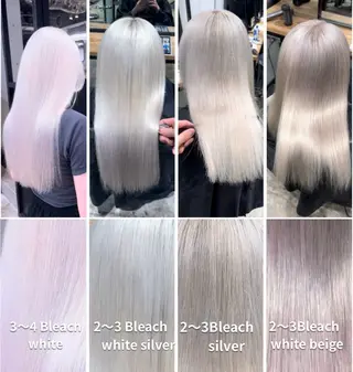 カラー 黒染め落とし ムラ修正　ハイトーンのヘアスタイル