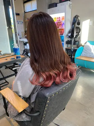ロング カラー ブリーチムラ修正 /ハイトーン/青砥大のヘアスタイル