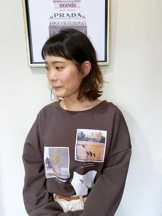 ミディアム 三瓶 智広のヘアスタイル