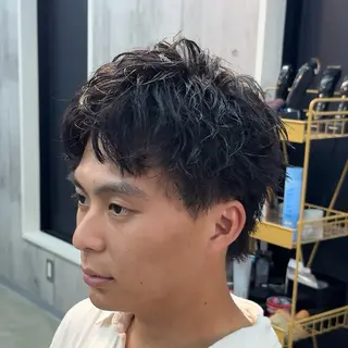 ショート パーマ ヘアアレンジ メンズ メンズ専門🥸 フェード特化　涼太のヘアスタイル