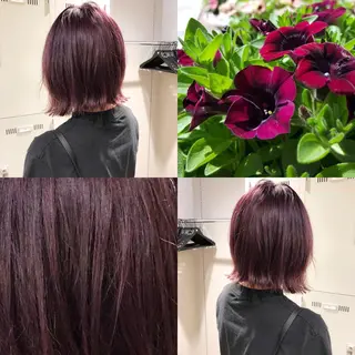 セミロング カラー ハイトーン×レイヤー カットTAKUMIのヘアスタイル