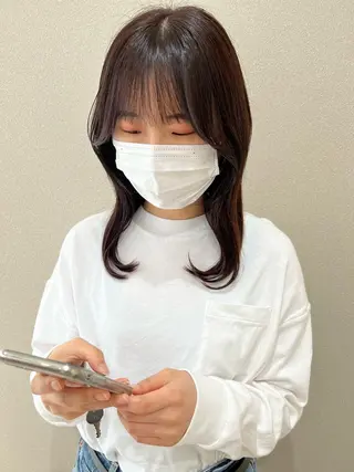 ミディアム カラー 外国人対応 佐久間のヘアスタイル