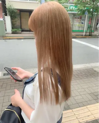 ロング カラー ボブ/暖色カラー コウボヒカルのヘアスタイル