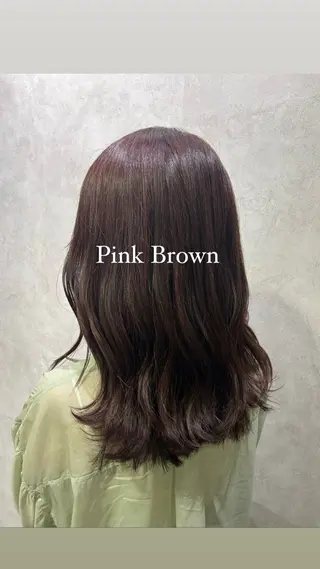 ミディアム カラー Rin♡透明感ピンク 🎀白肌ラベンダーのヘアスタイル