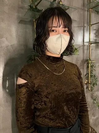 ミディアム カラー パーマ 圧倒的デザイン力 店長🎨RENAのヘアスタイル