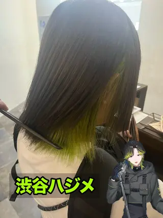 ミディアム カラー ヲタク美容師 店長　上原のヘアスタイル