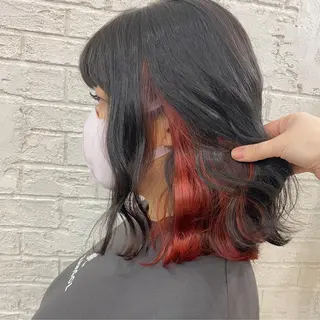ミディアム カラー 小顔カット/艶 カラー特化♡MIHOのヘアスタイル