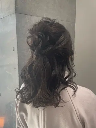 セミロング ヘアアレンジ メンズモテパーマ💙 fuwaのヘアスタイル