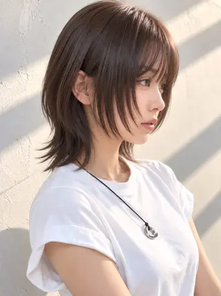 ミディアム ボブウルフ/ レイヤーKOUGAのヘアスタイル