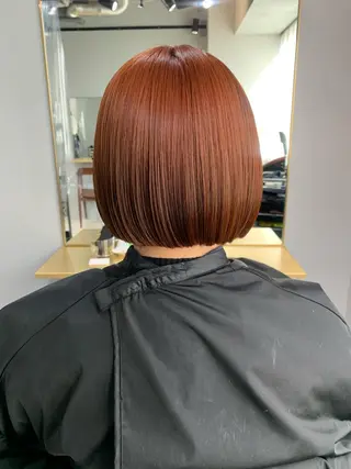 ミディアム カラー パーマ ボブパーマコテ巻き風 パーマNo1深江秀平のヘアスタイル