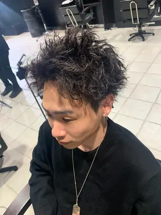 ショート メンズ メンズパーマ/難波/ 心斎橋　室園亮佑のヘアスタイル