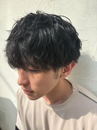ショート カラー パーマ ヘアアレンジ メンズ ミドウチ アヤカのヘアスタイル