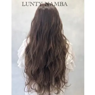 ロング カラー Acchon/心斎橋 💚ダブルカラーのヘアスタイル