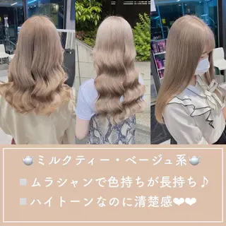 セミロング カラー ダブルカラー特化💍 tiam💍韓国ヘアのヘアスタイル