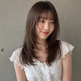 ロング カラー 盛れる顔まわりカット 髪質改善/渋谷/れんのヘアスタイル