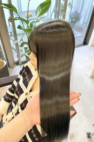 ロング カラー 髪質改善で 憧れの潤艶美髪にのヘアスタイル