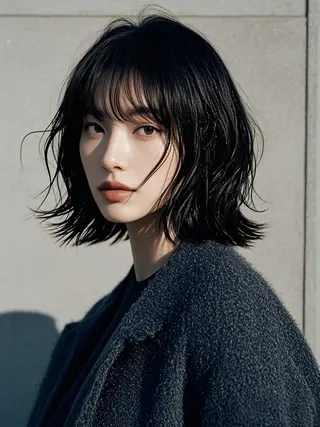 ミディアム ウルフカット 811 大阪梅田 ウルフのヘアスタイル