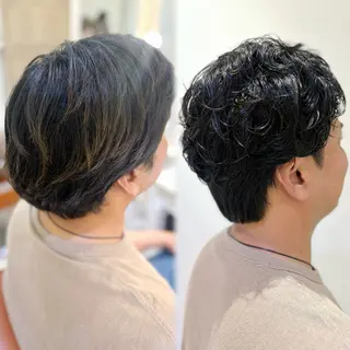 ショート メンズ 💙mai🫧 縮毛矯正・ハイライトのヘアスタイル