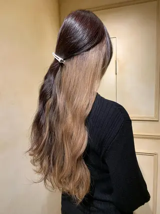 ロング カラー 大竹 涼のヘアスタイル