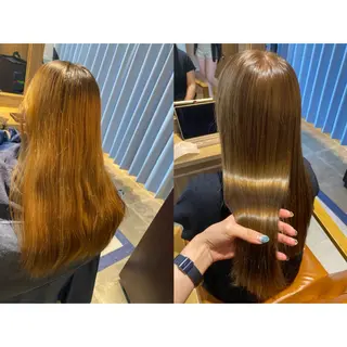 カラー 🩵盛れる顔周り/ 艶カラーemi🩵のヘアスタイル