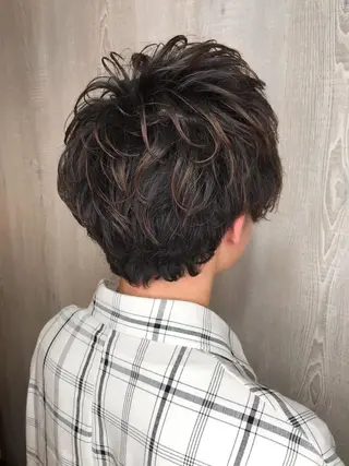 ショート パーマ メンズ 髪質改善×METEO 店長 貞松直也のヘアスタイル