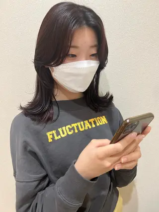 ミディアム カラー 外国人対応 佐久間のヘアスタイル