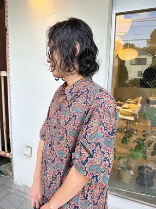 ミディアム パーマ Sabby氏川洸希 パーマのヘアスタイル